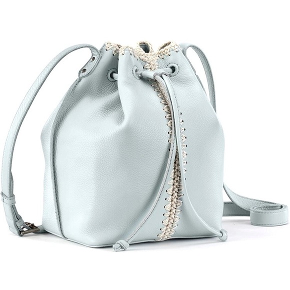 NWT The Sak Chambray Ivy Leather Drawstring Bucket Handbag - Picture 2 of 4